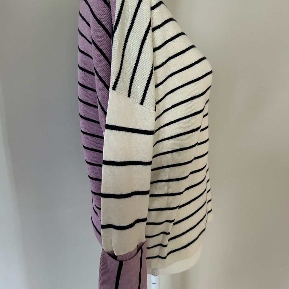 Anthropologie Colorblock Striped Sweater Size MP - Picture 2 of 7